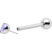 Aurora CZ Gem ASTM F-136 Implant Grade Titanium Threadless Barbell Tongue Ring