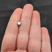 Aurora CZ Gem ASTM F-136 Implant Grade Titanium Threadless Barbell Tongue Ring