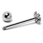 Pink Clear Gem Stylish Snowflake Barbell Tongue Ring