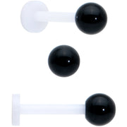 16G 5/16 Red CZ Gem Black Skull Passion Heart Labret Tragus Curation Set of 3