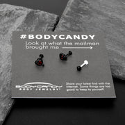 16G 5/16 Red CZ Gem Black Skull Passion Heart Labret Tragus Curation Set of 3