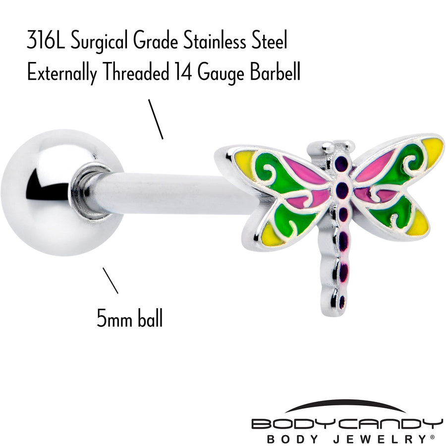 Dragonfly Colors Barbell Tongue Ring