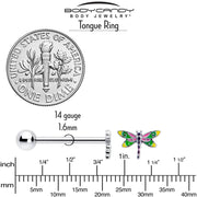 Dragonfly Colors Barbell Tongue Ring