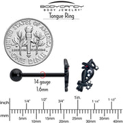 Black Raven Witch Barbell Tongue Ring
