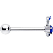 Blue Gem Twining Vine Barbell Tongue Ring