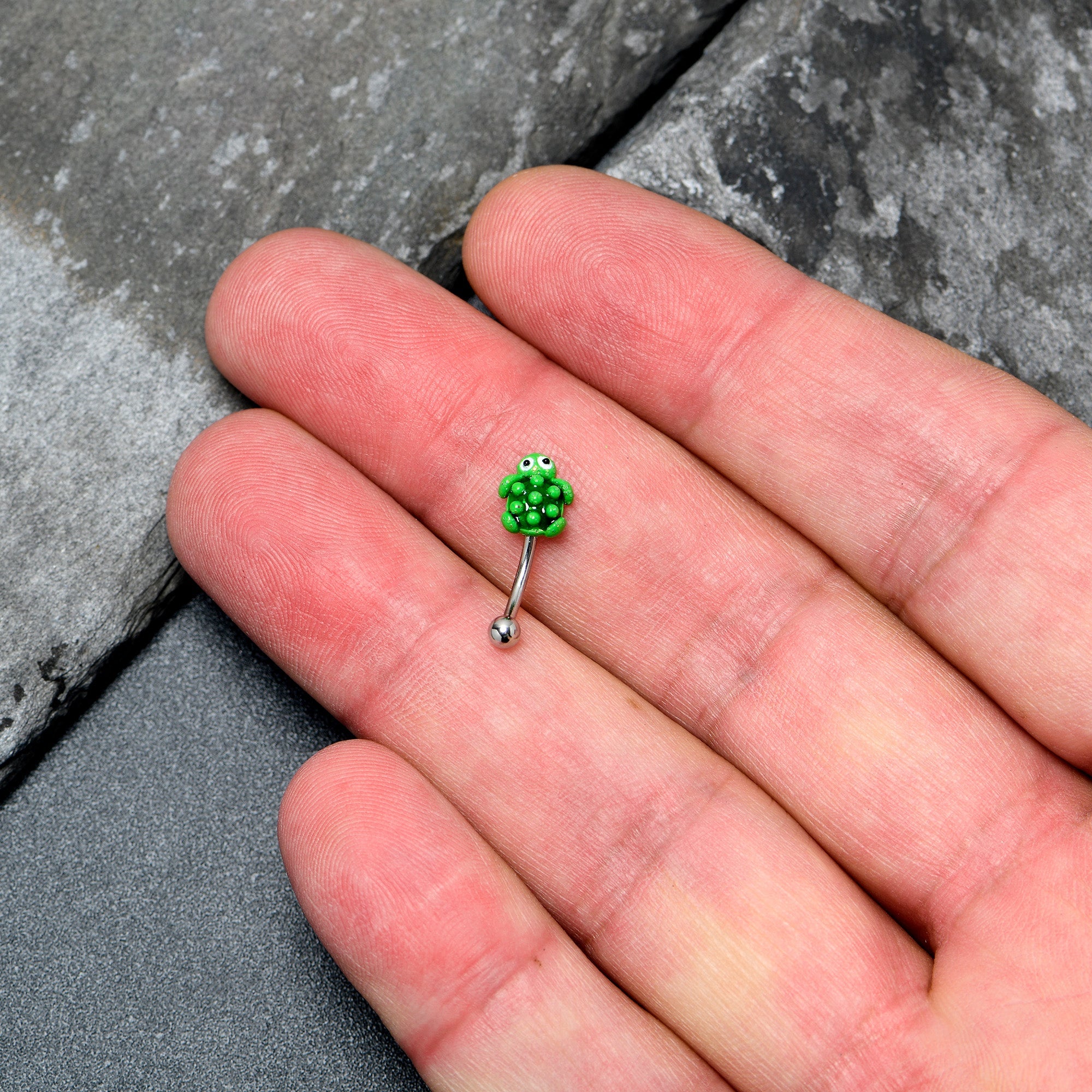 16G 5/16 Texture Turtle Curved Eyebrow Ring