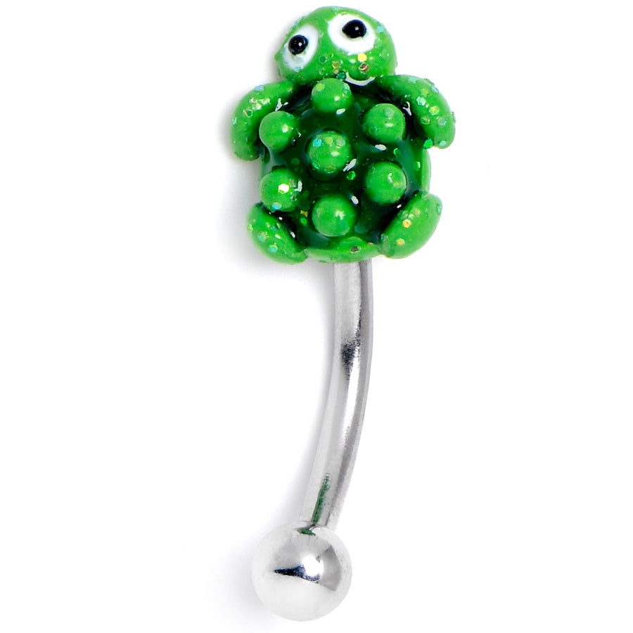 16G 5/16 Texture Turtle Curved Eyebrow Ring