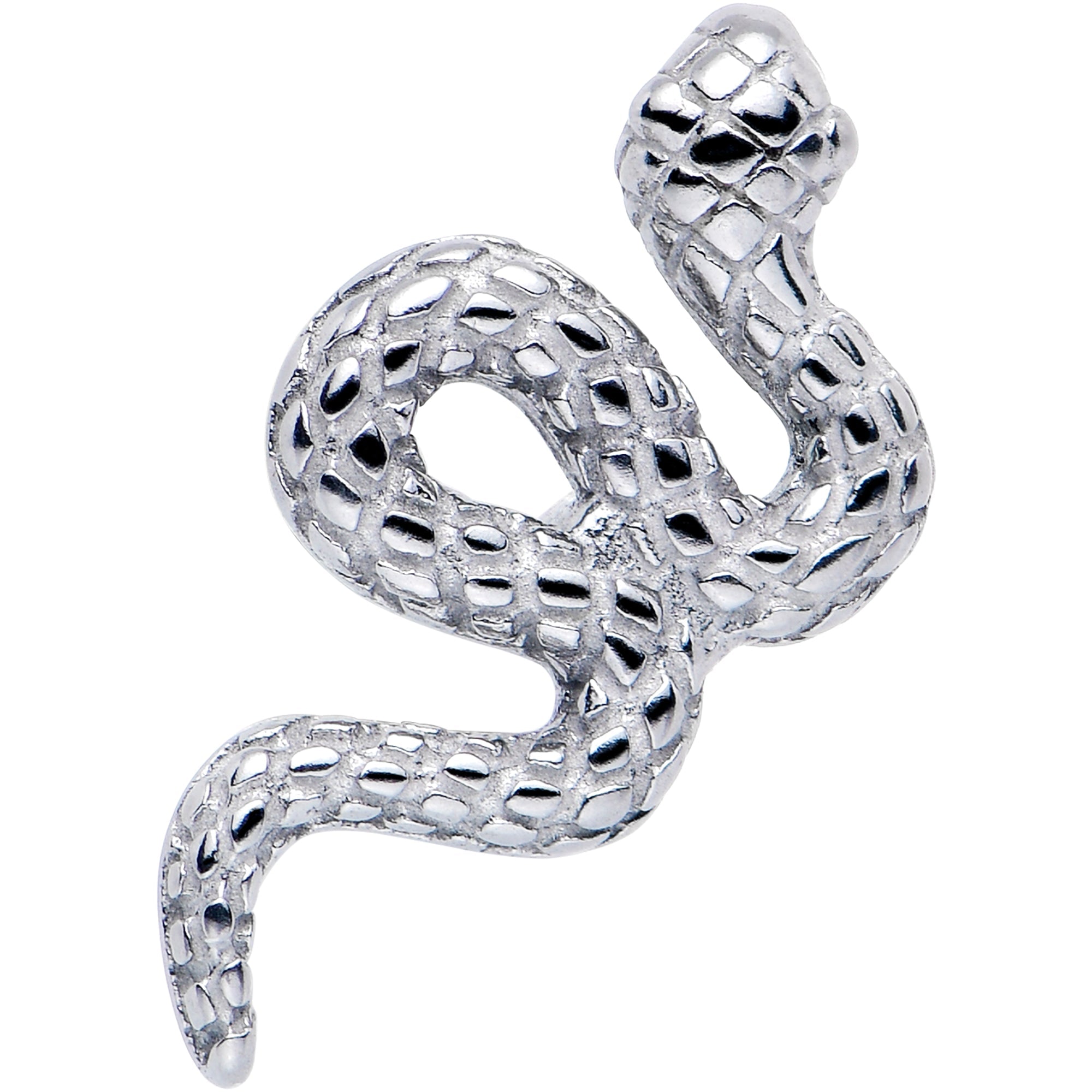Coiled Serpent Snake Barbell Tongue Ring