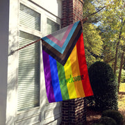 Gay Pride Progress Pride All are Welcome Flag Canvas House Size