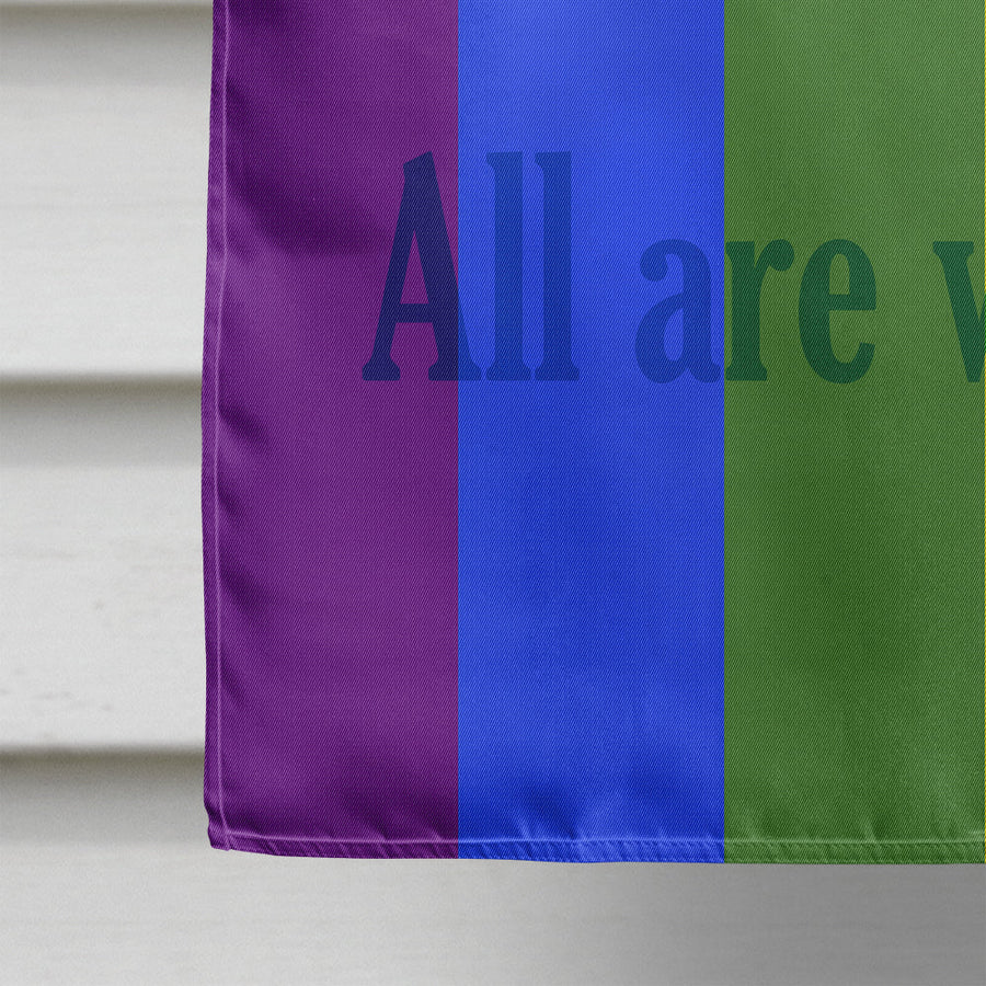 Gay Pride Progress Pride All are Welcome Flag Canvas House Size