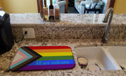 Gay Pride Progress Pride All are Welcome Dish Drying Mat – Absorbent, Artistic Kitchen Essentials
