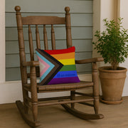 Progress Pride All are Welcome Throw Pillow - 14x14 Decorative Pillow – Art for Your Home & Patio