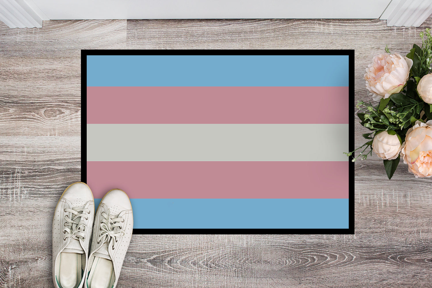 Transgender Pride Doormat - 24x36 Decorative Floor Mat – Indoor/Outdoor Rug with Artistic Flair