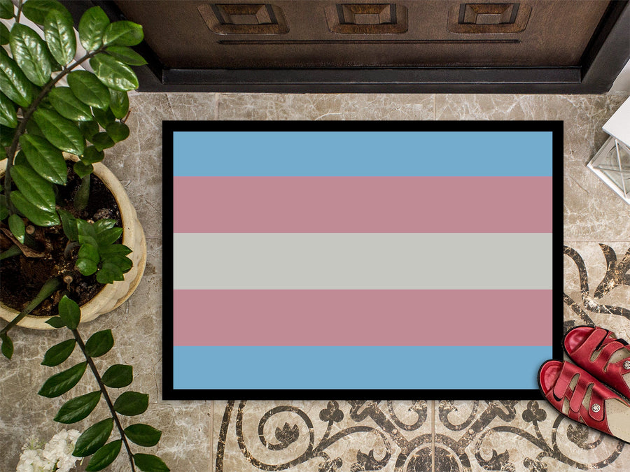 Transgender Pride Doormat - 24x36 Decorative Floor Mat – Indoor/Outdoor Rug with Artistic Flair