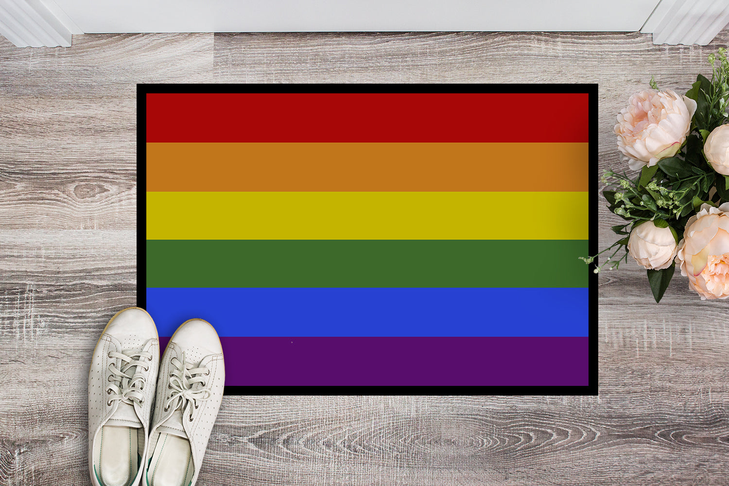 Gay Pride Doormat - 18x27 Decorative Floor Mat – Indoor/Outdoor Rug with Artistic Flair