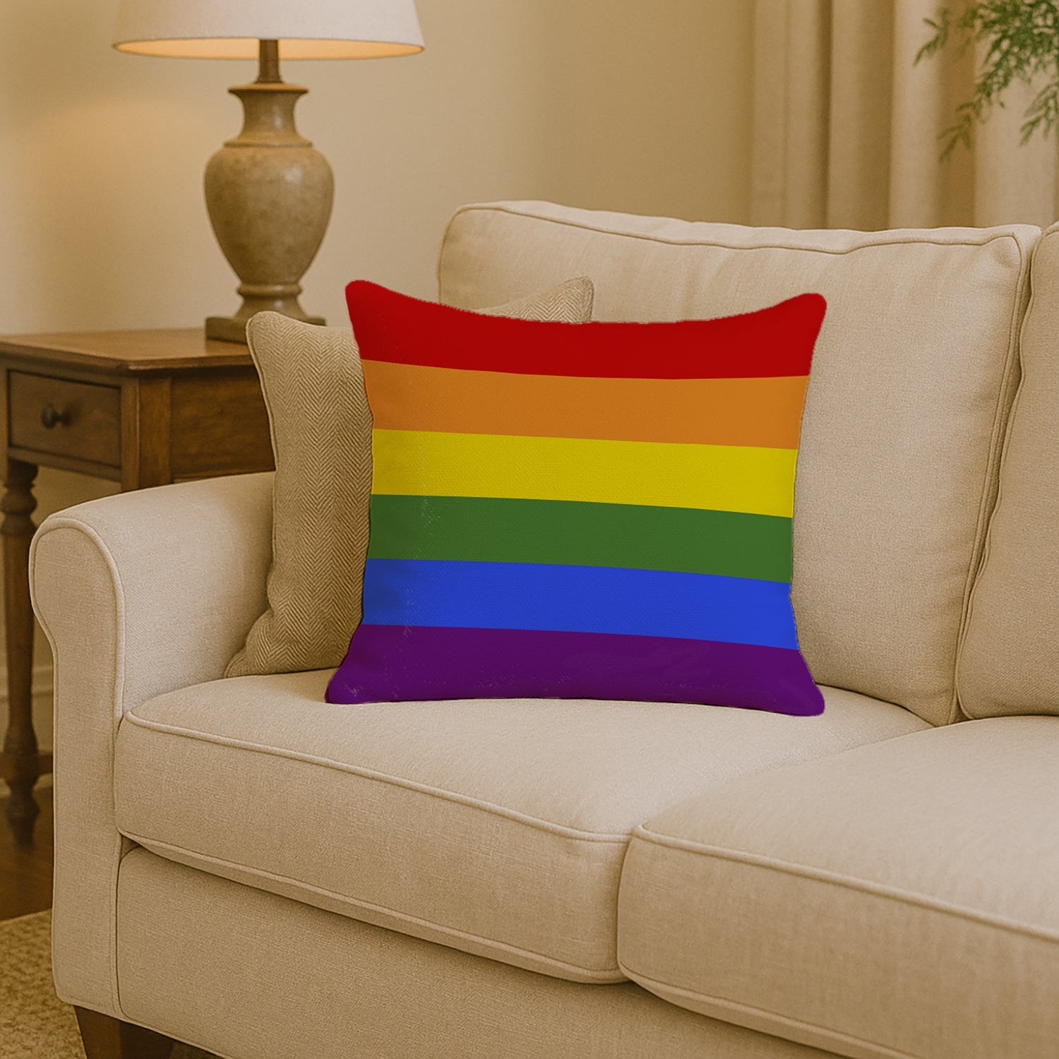Gay Pride Throw Pillow - 14x14 Decorative Pillow – Art for Your Home & Patio
