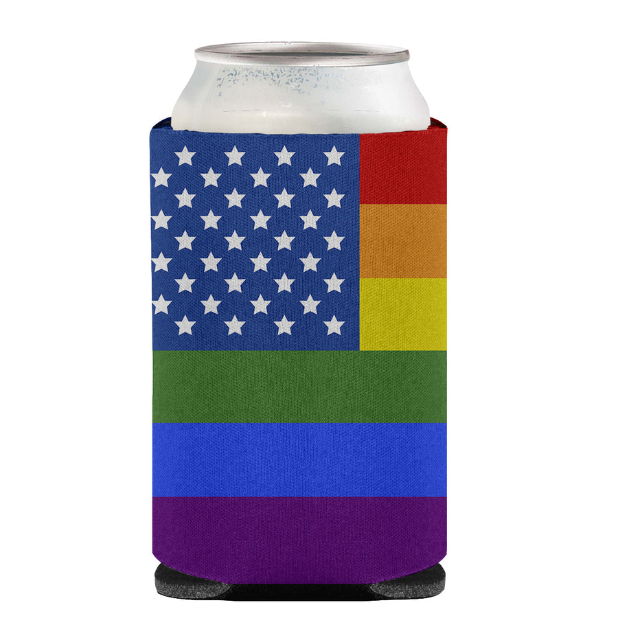 USA Rainbow Pride Can or Bottle Hugger