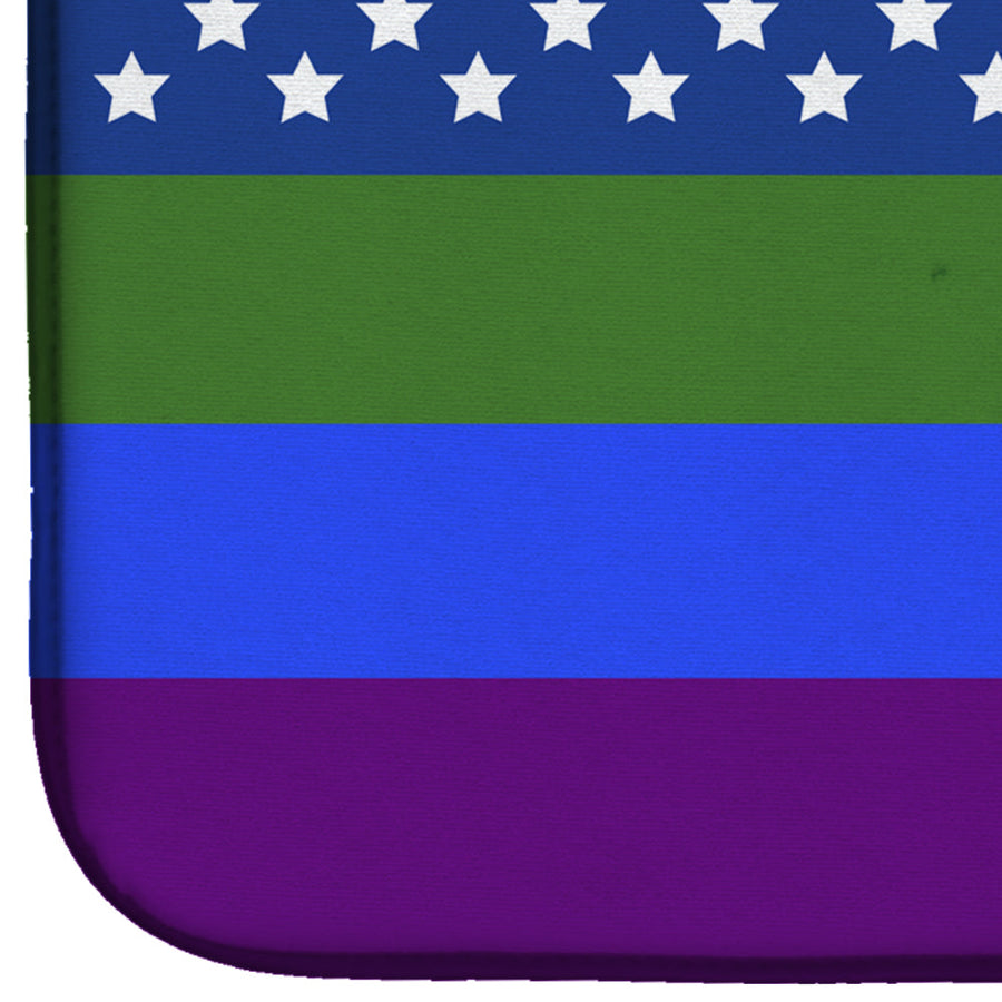 USA Gay Pride Dish Drying Mat – Absorbent, Artistic Kitchen Essentials