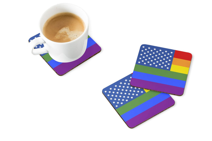 USA Gay Pride Foam Coaster