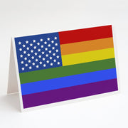 USA Gay Pride Greeting Cards -  Blank Note Cards – 8-Pack of Artist-Designed Cards with Envelopes