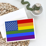 USA Gay Pride Greeting Cards -  Blank Note Cards – 8-Pack of Artist-Designed Cards with Envelopes