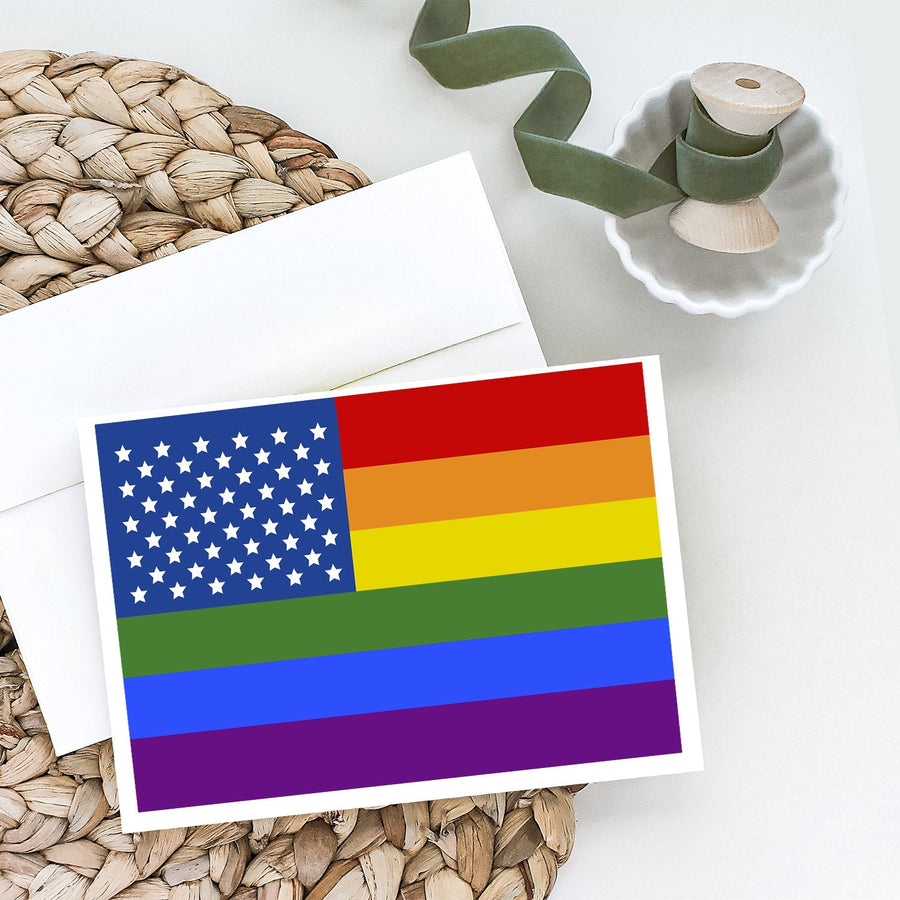 USA Gay Pride Greeting Cards -  Blank Note Cards – 8-Pack of Artist-Designed Cards with Envelopes