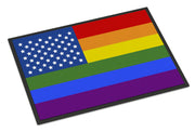 USA Gay Pride Doormat - 24x36 Decorative Floor Mat – Indoor/Outdoor Rug with Artistic Flair