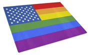 USA Gay Pride Glass Cutting Boards – Durable, Decorative Kitchen Art Large