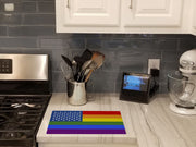 USA Gay Pride Glass Cutting Boards – Durable, Decorative Kitchen Art Large