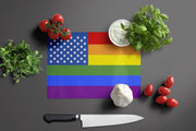 USA Gay Pride Glass Cutting Boards – Durable, Decorative Kitchen Art Large