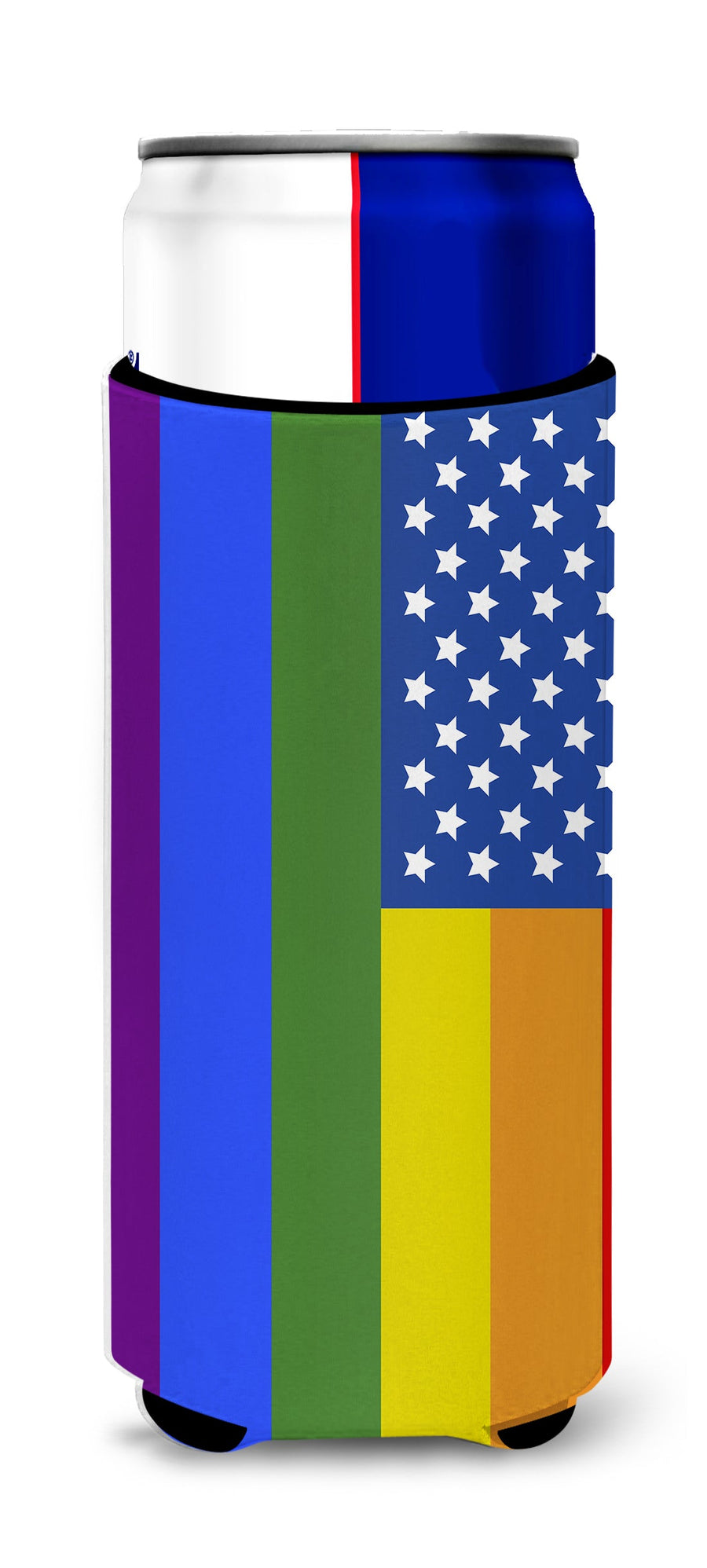 USA Gay Pride  Hugger for slim cans