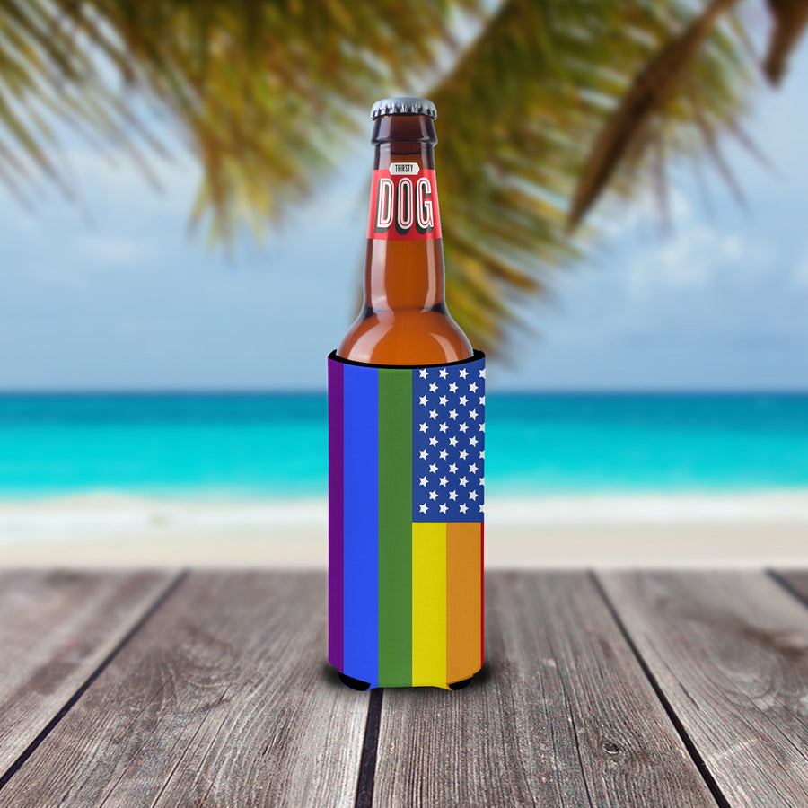 USA Gay Pride  Hugger for slim cans
