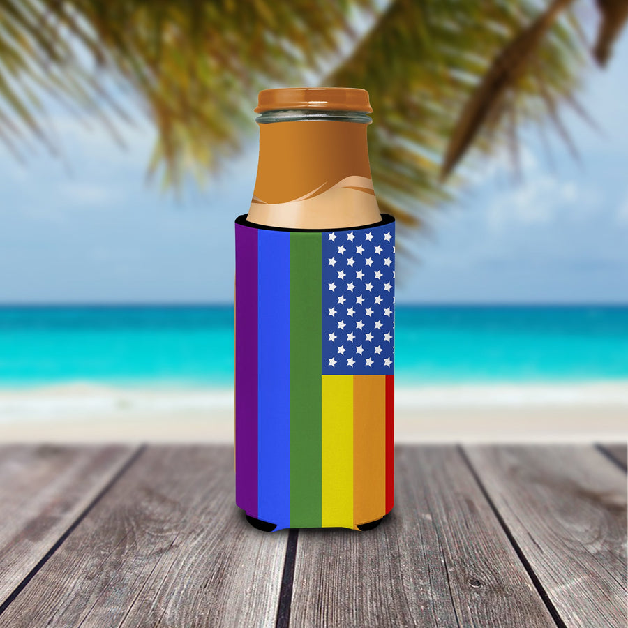 USA Gay Pride  Hugger for slim cans