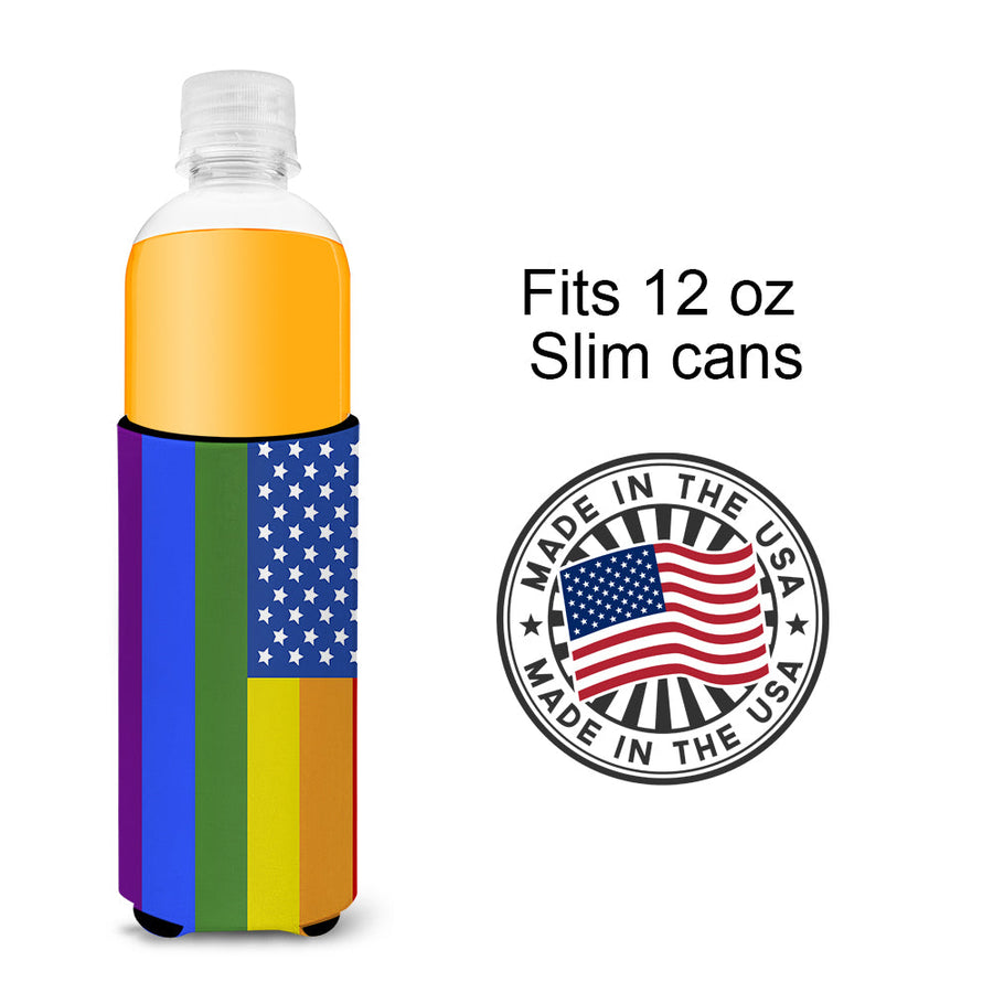 USA Gay Pride  Hugger for slim cans