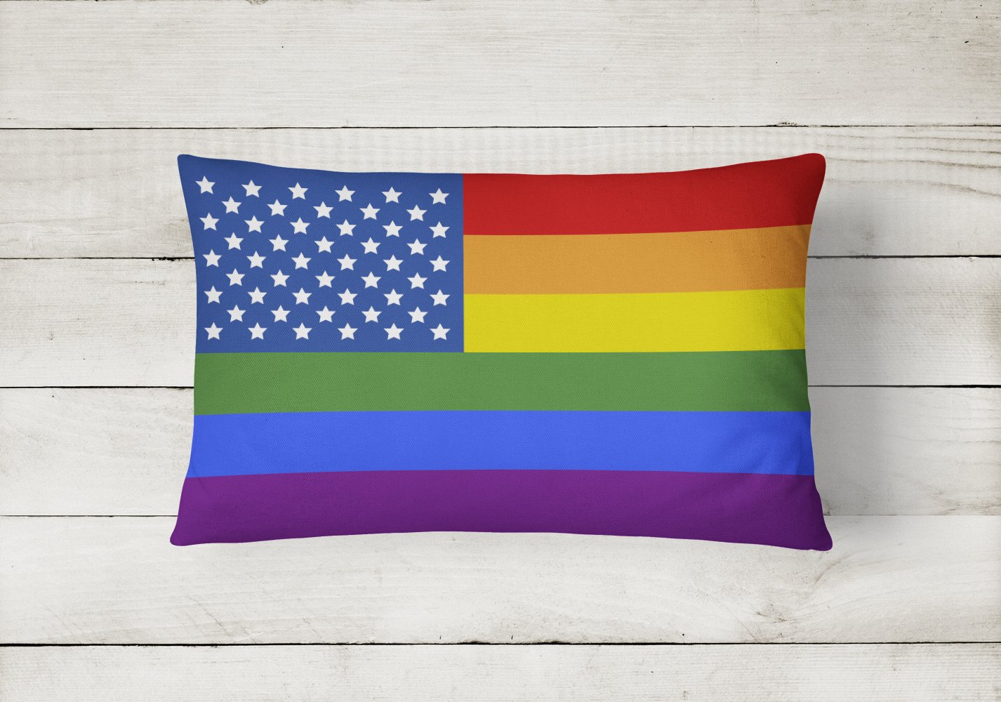 USA Gay Pride Canvas Fabric Decorative Pillow