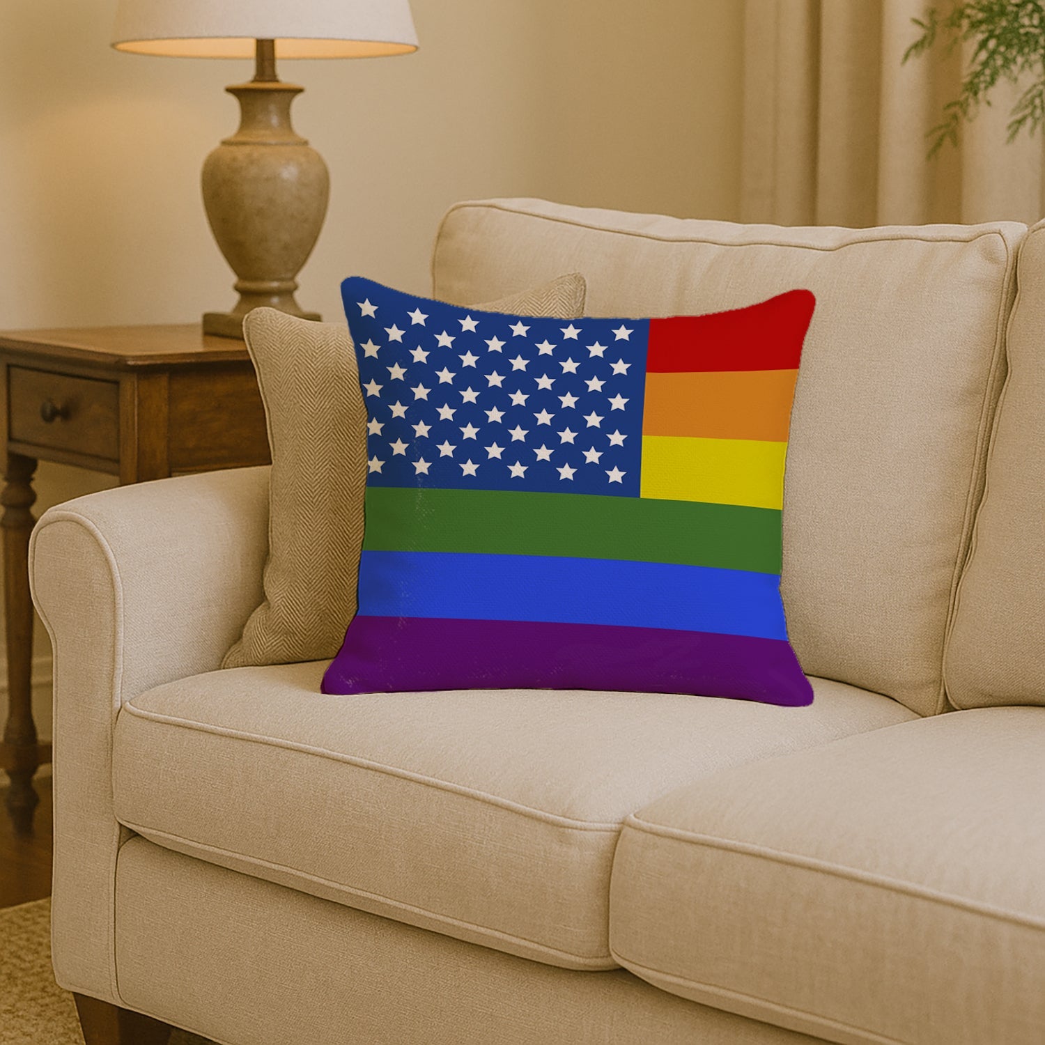 USA Pride Throw Pillow - 14x14 Decorative Pillow – Art for Your Home & Patio