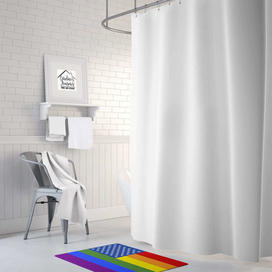 USA Gay Pride Machine Washable Memory Foam Mat