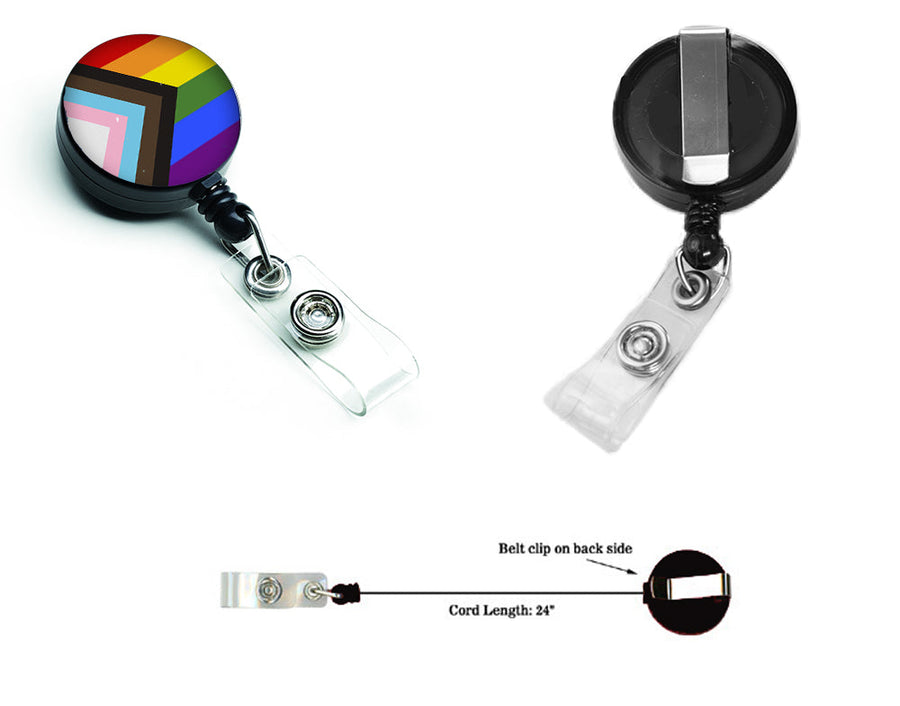 Gay Pride Progress Pride Retractable Badge Reel