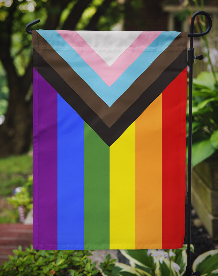 Gay Pride Progress Pride Garden Flag – LGBTQ+ Inclusive Outdoor Yard Decor