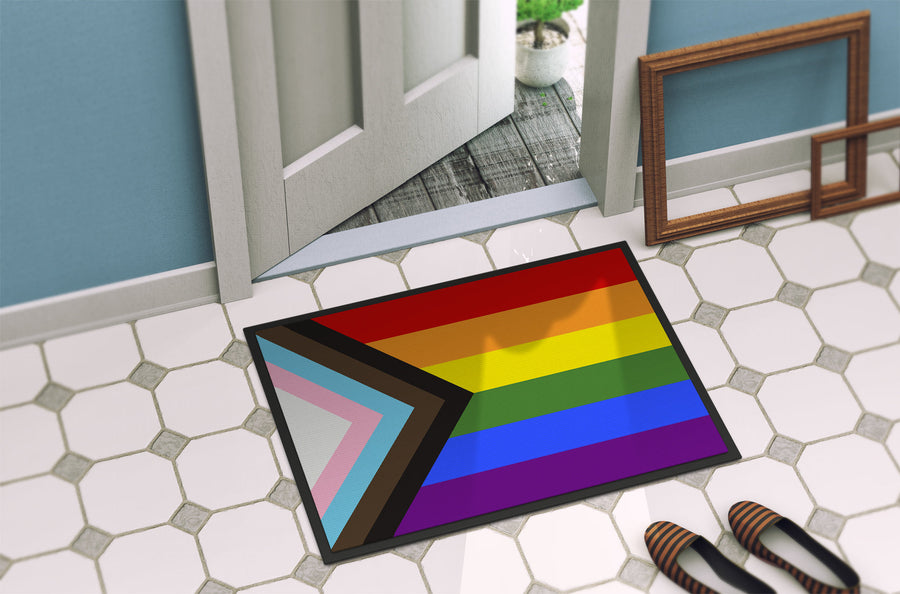 Progress Pride Doormat - 24x36 Decorative Floor Mat – Indoor/Outdoor Rug