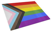 Gay Pride Progress Pride Glass Cutting Boards – Durable, Decorative Kitchen Art Large