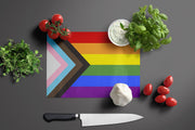 Gay Pride Progress Pride Glass Cutting Boards – Durable, Decorative Kitchen Art Large
