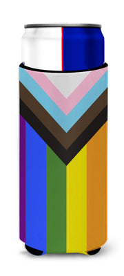 Gay Pride Progress Pride  Hugger for slim cans