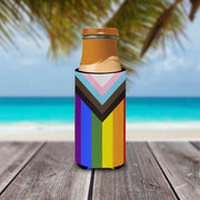 Gay Pride Progress Pride  Hugger for slim cans