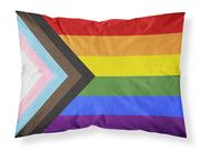 Gay Pride Progress Pride Fabric Standard Pillowcase – Artistic Decorative Front, White Back