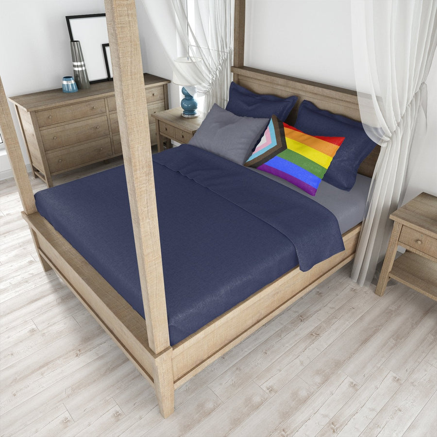 Gay Pride Progress Pride Fabric Standard Pillowcase – Artistic Decorative Front, White Back