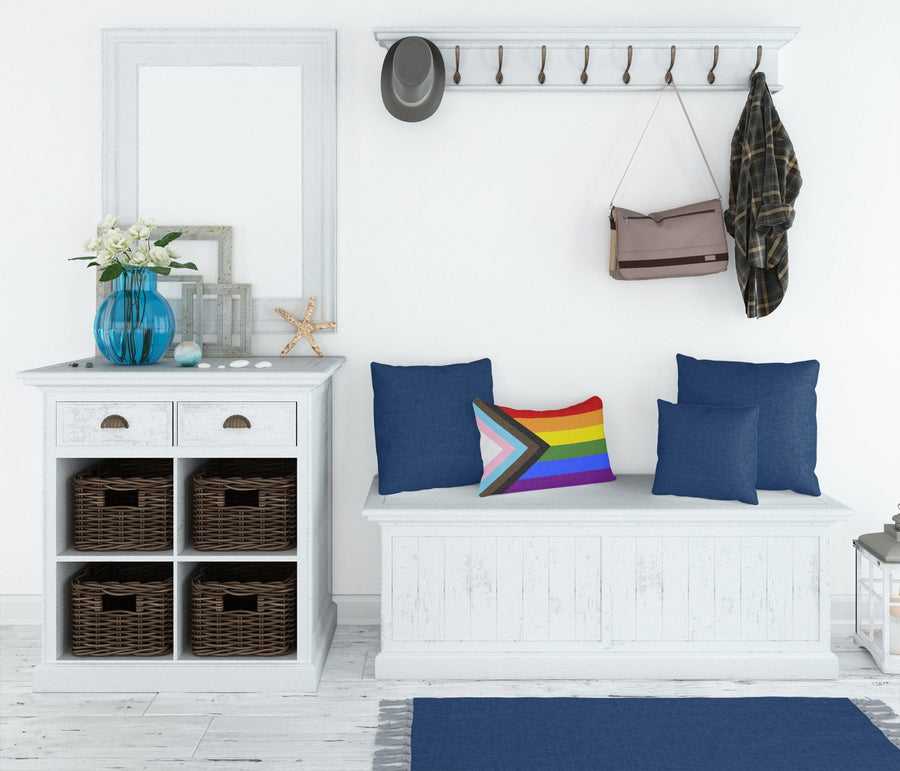 Progress Pride Canvas Fabric Decorative Pillow