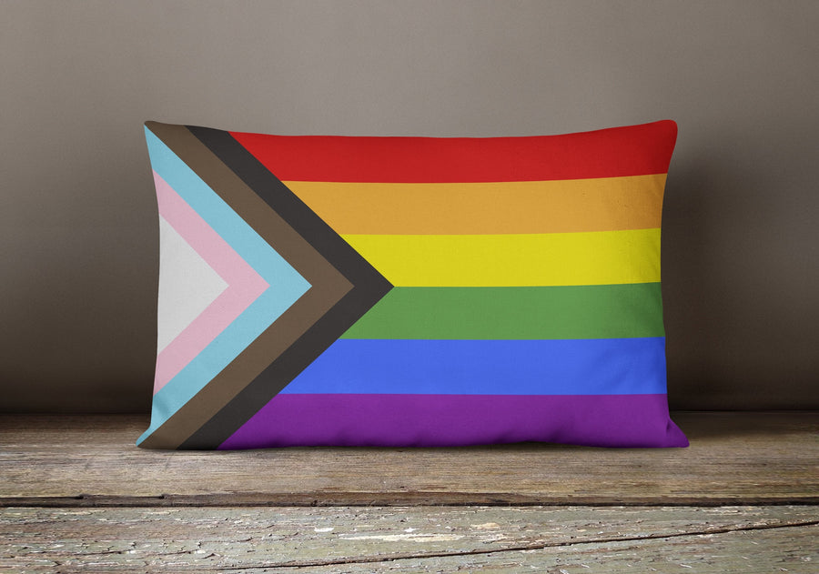 Progress Pride Canvas Fabric Decorative Pillow