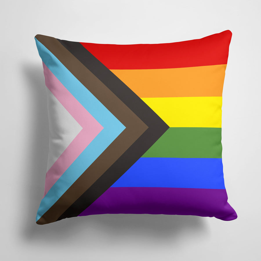 Gay Pride Progress Pride Throw Pillow - 14x14 Decorative Pillow – Art for Your Home & Patio