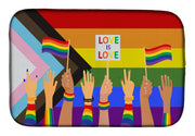Gay Pride Parade Progress Pride Dish Drying Mat – Absorbent, Artistic Kitchen Essentials